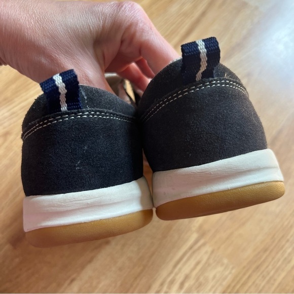 Lands' End  All Weather Black Cream and Tan Suede Slip on Moc Sneakers - Picture 8 of 9